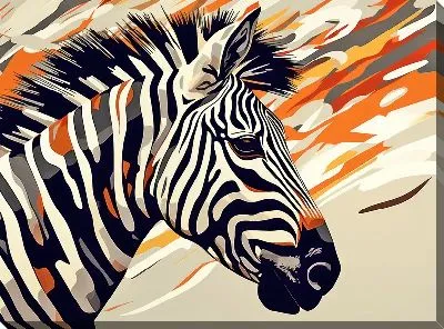Картина маслом Зебра в стиле арт №83