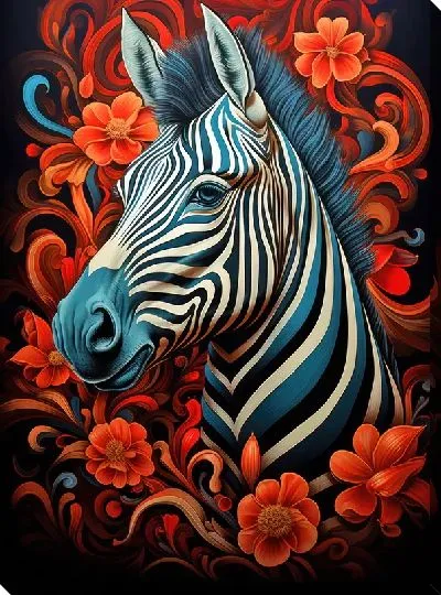 Картина маслом Зебра в стиле арт №84