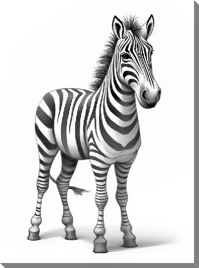 Картина маслом Зебра в стиле арт №89