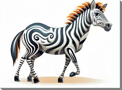 Картина маслом Зебра в стиле арт №90