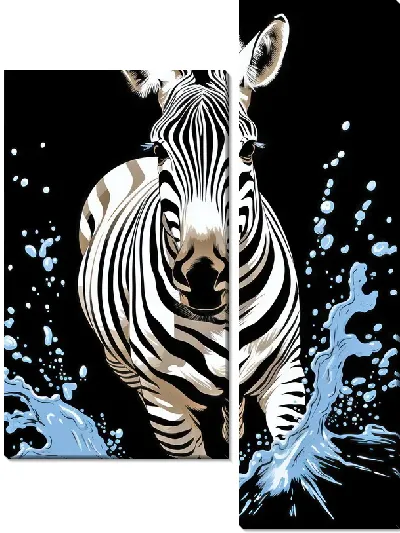Модульная картина Зебра в стиле арт №91