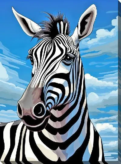 Картина маслом Зебра в стиле арт №93