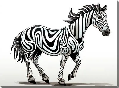 Картина маслом Зебра в стиле арт №94