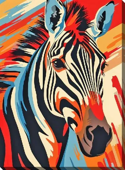 Картина маслом Зебра в стиле арт №95