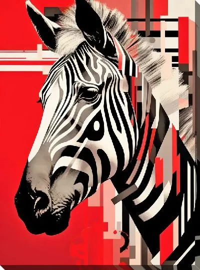 Картина маслом Зебра в стиле арт №96