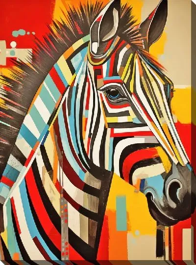 Картина маслом Зебра в стиле арт №97