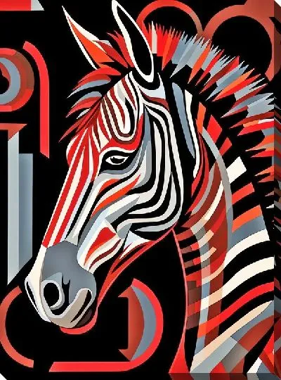 Картина маслом Зебра в стиле арт №98