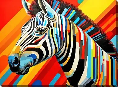 Картина маслом Зебра в стиле арт №99