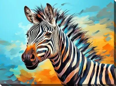 Картина маслом Зебра в стиле арт №100