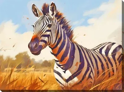 Картина маслом Зебра в стиле арт №102