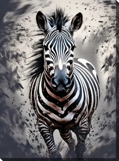 Картина маслом Зебра в стиле арт №104