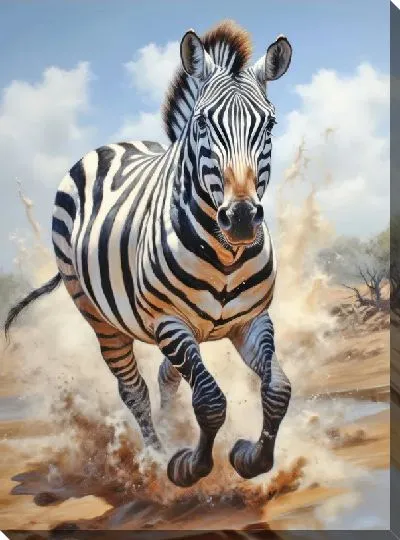 Картина маслом Зебра в стиле арт №105