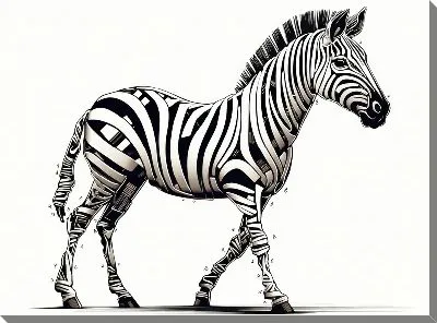 Картина маслом Зебра в стиле арт №109