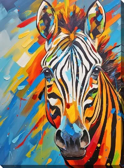 Картина маслом Зебра в стиле арт №112