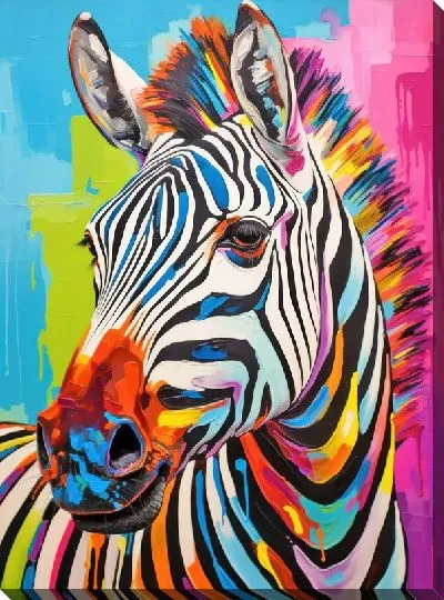 Картина маслом Зебра в стиле арт №113