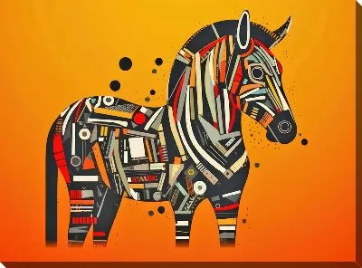 Картина маслом Зебра в стиле арт №114