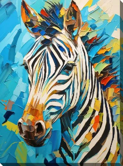 Картина маслом Зебра в стиле арт №115