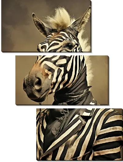 Модульная картина Зебра в пиджаке