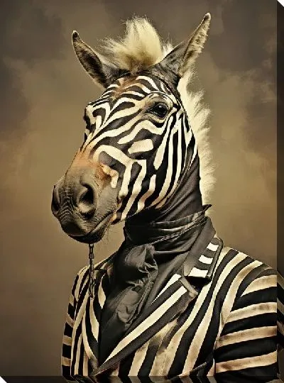 Постер Зебра в пиджаке