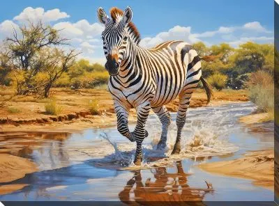Картина маслом Зебра №40