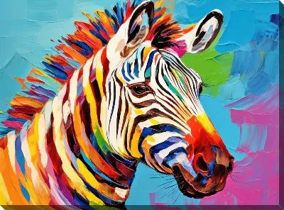 Картина маслом Зебра №43