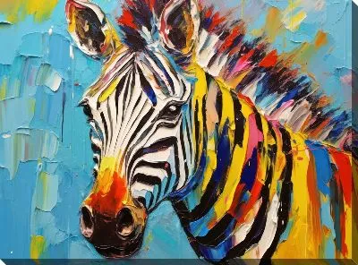 Картина маслом Зебра №44