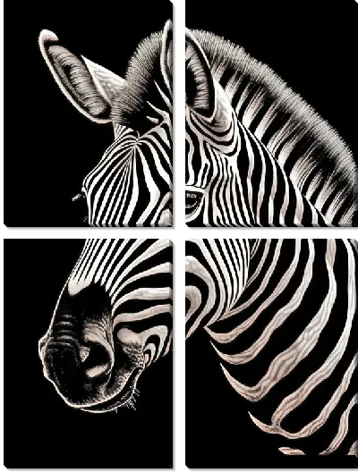 Модульная картина Зебра №52