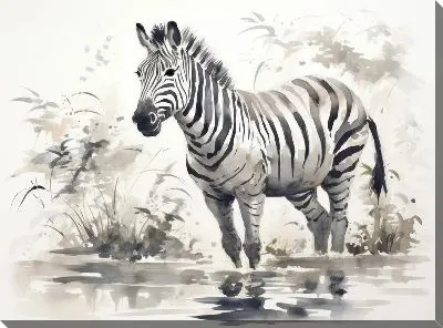 Картина маслом Зебра №76