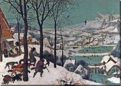 Охотники на снегу (с цветокоррекцией)