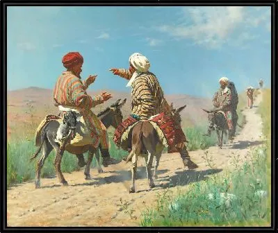 Мулла Рахим и мулла Керим по дороге на базар ссорятся