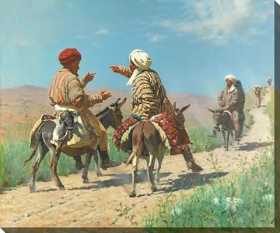 Мулла Рахим и мулла Керим по дороге на базар ссорятся