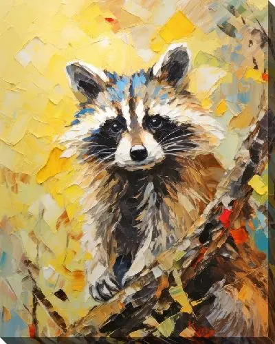 Картина маслом Енот №11
