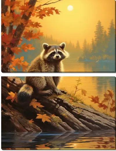 Модульная картина Енот №14