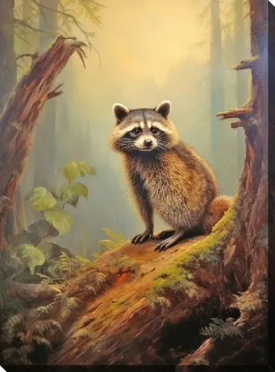 Картина маслом Енот №15