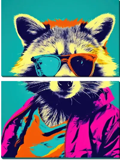 Модульная картина Енот №16