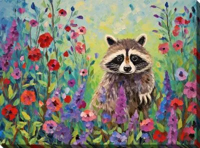 Картина маслом Енот №21
