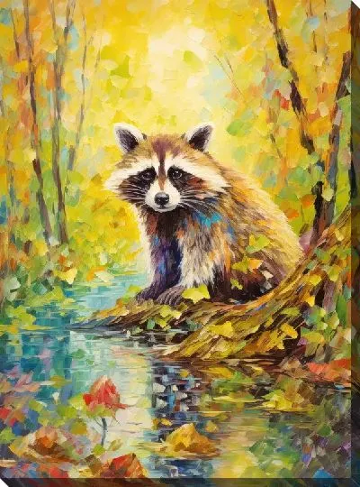 Картина маслом Енот №23