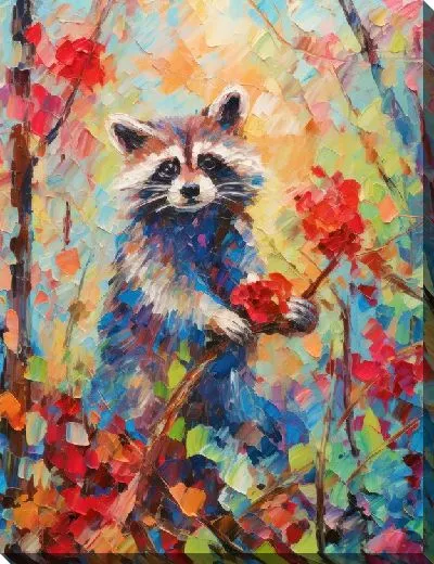 Картина маслом Енот №24