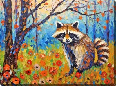 Картина маслом Енот №27