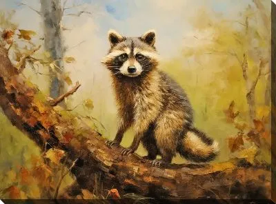 Картина маслом Енот №28