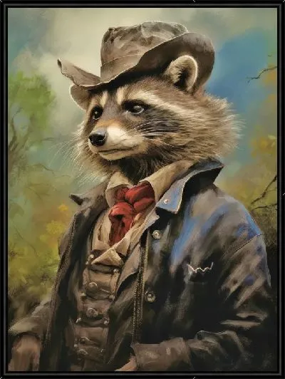 Картина Енот в шляпе