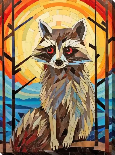 Картина маслом Енот №30