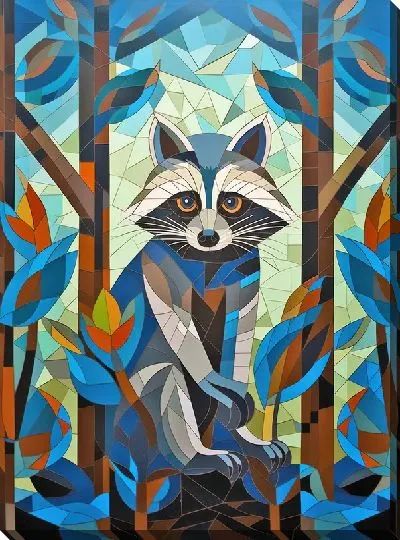 Картина маслом Енот №34