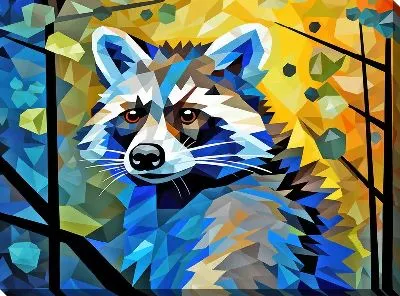 Картина маслом Енот №38