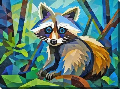 Картина маслом Енот №39