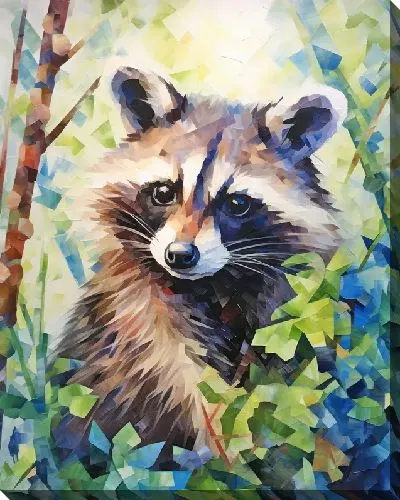 Картина маслом Енот №40