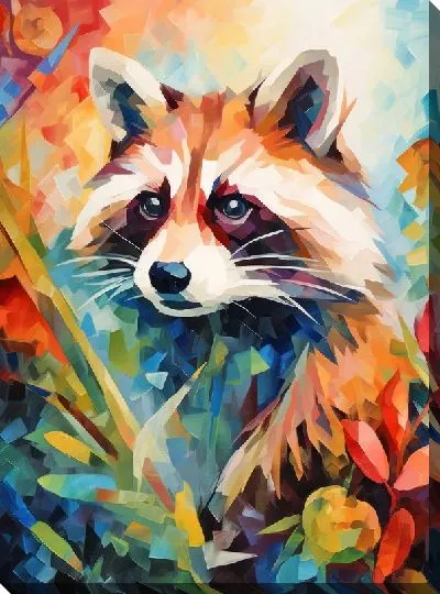 Картина маслом Енот №44