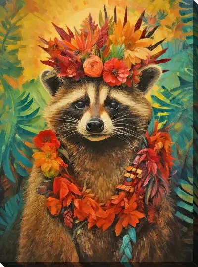 Картина маслом Енот №46