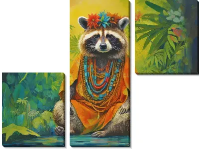 Модульная картина Енот №48