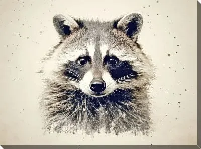 Картина маслом Енот №49